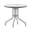 Flash Furniture Bellamy 31.5'' Silver Round Tempered Glass Metal Table TLH-070-2-SV-GG - alternate 5